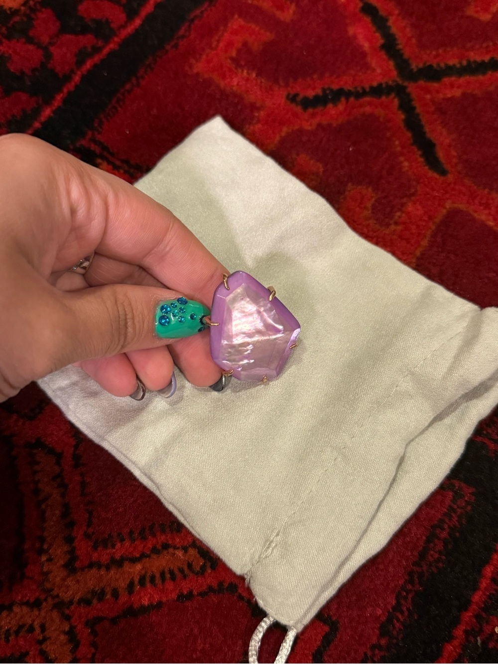 Kendra Scott Lavender Mother of Pearl cocktail ring